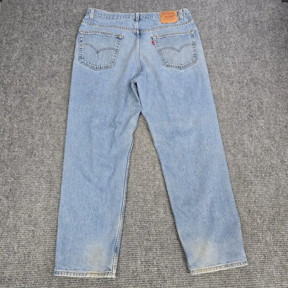Vintage Y2K Levis 901 Jeans Mens 40x32 Relaxed Straight Leg Light Wash
